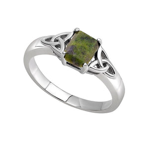 silver connemara ring with irish knot