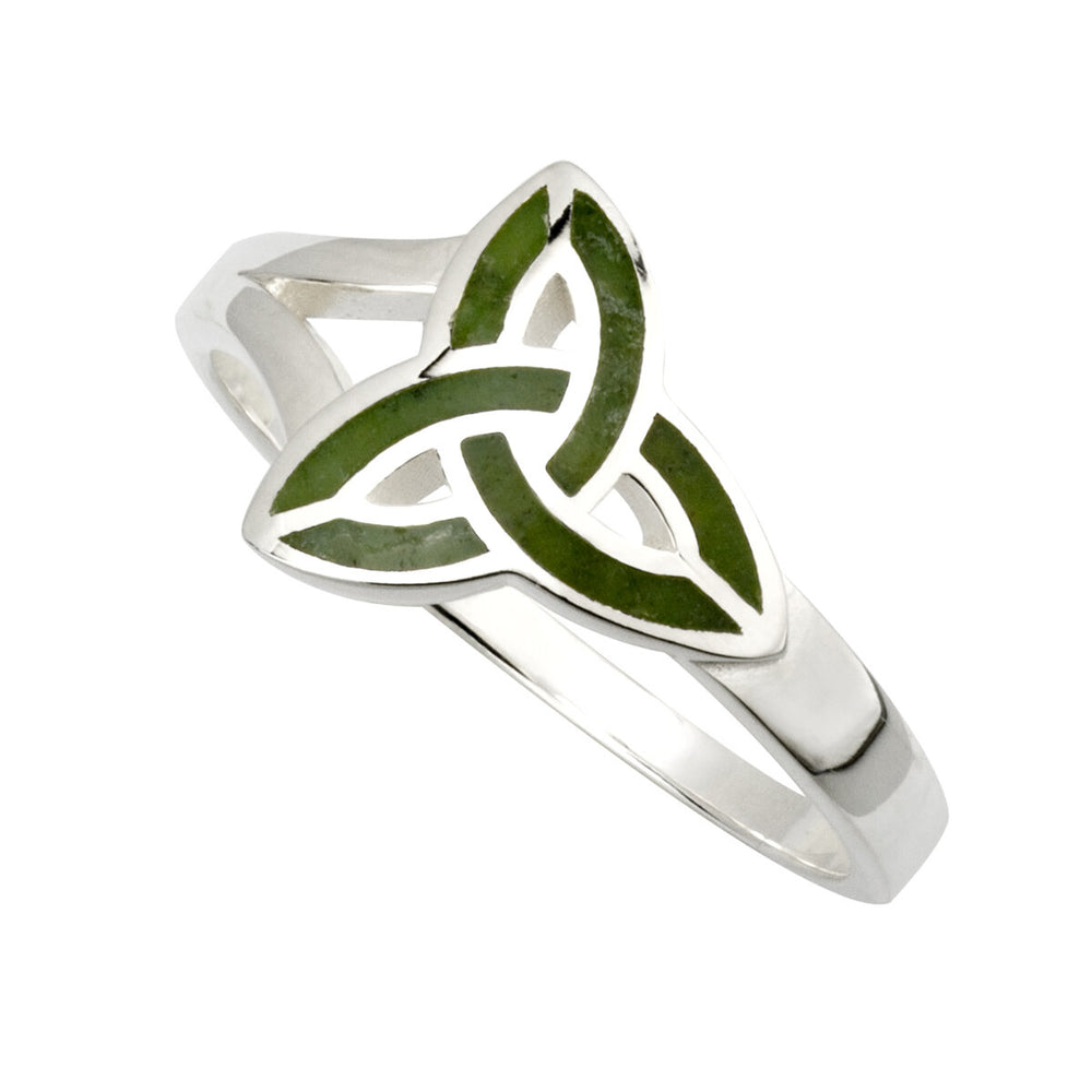 silver connemara ring with irish knot