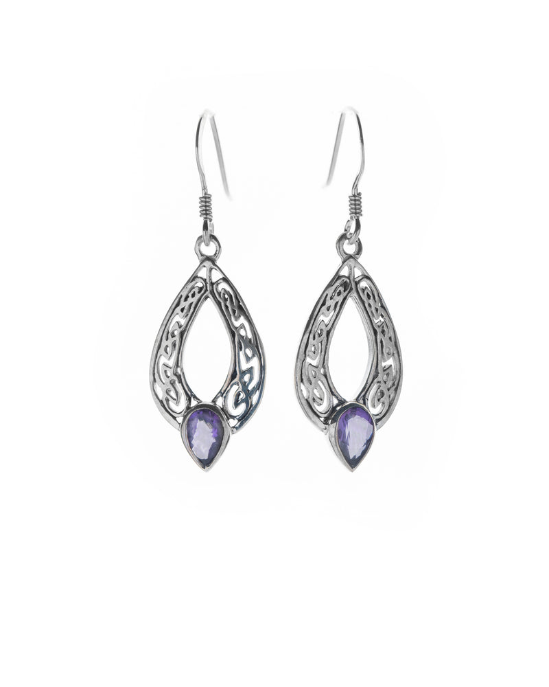 Celtic Knot Earrings With Amethyst