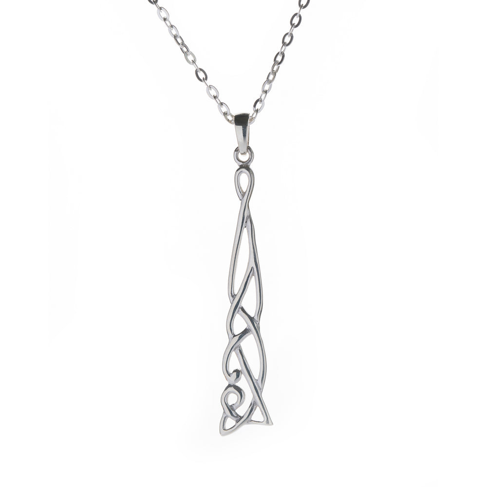celtic knot long pendant