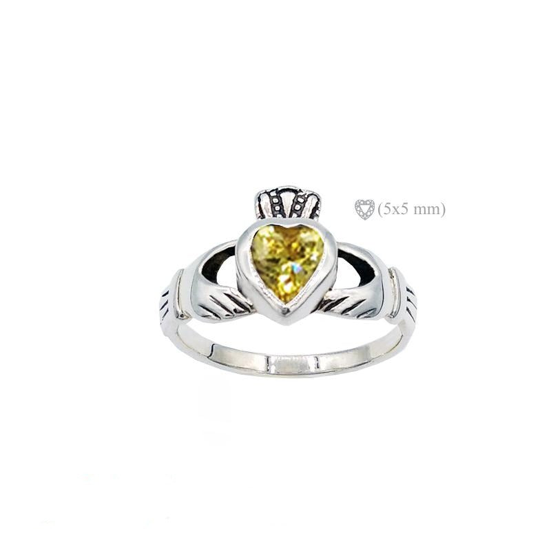 claddagh ring Birthstone November citrine