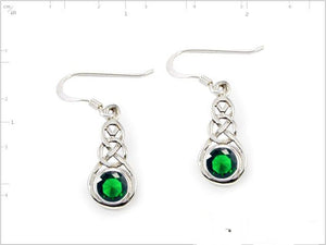 Celtic knot  earrings with emerald