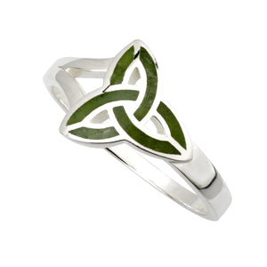
            
                Load image into Gallery viewer, silver connemara ring with irish knot
            
        