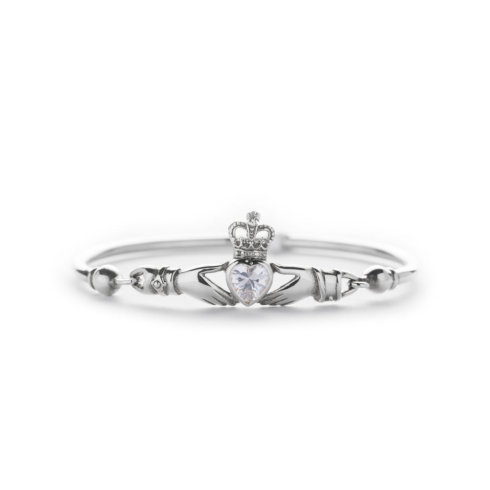 Claddagh Bangle with CZ