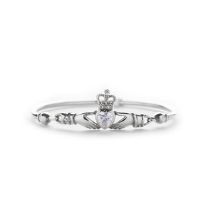 Claddagh Bangle with CZ