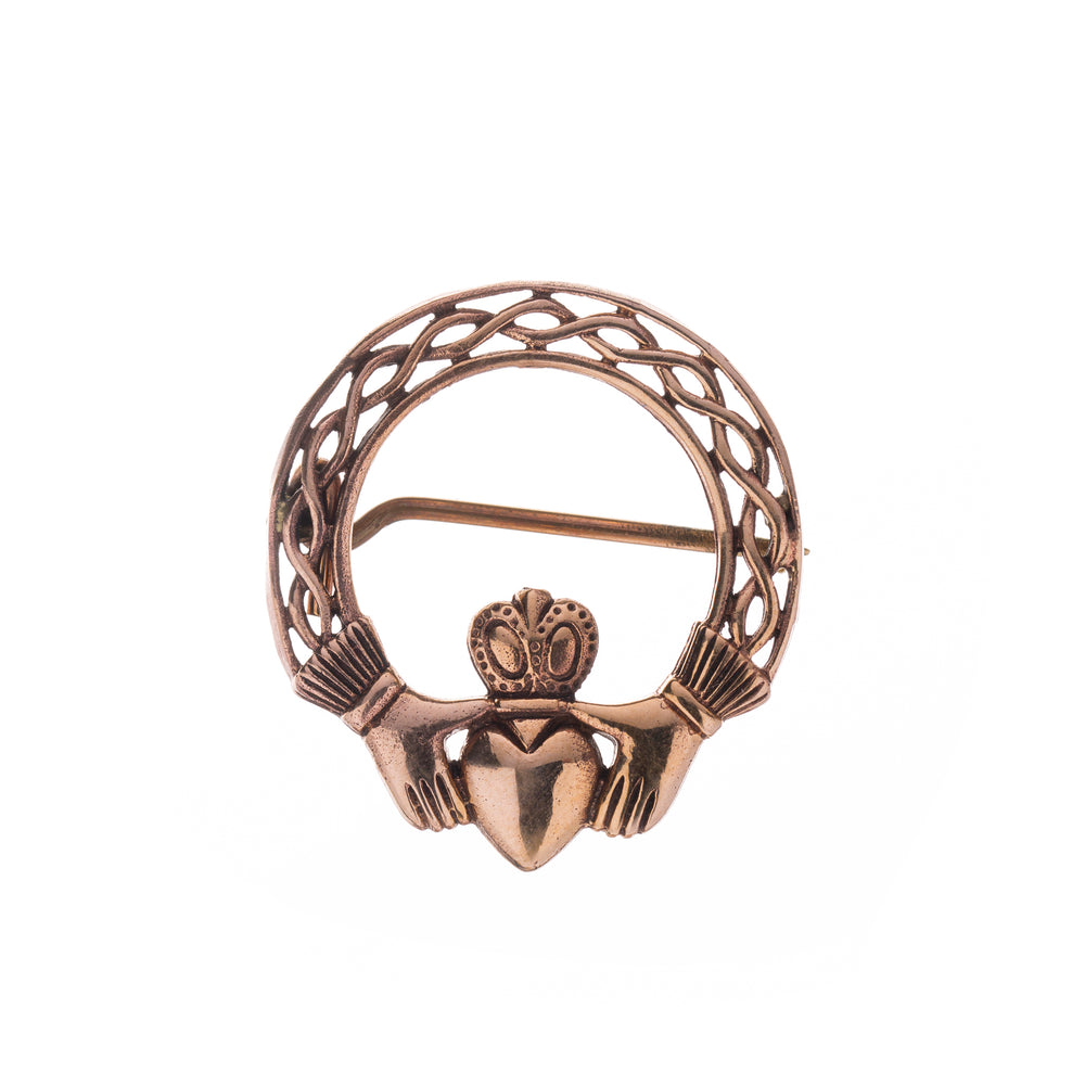 
            
                Load image into Gallery viewer, Bronze claddagh pin
            
        