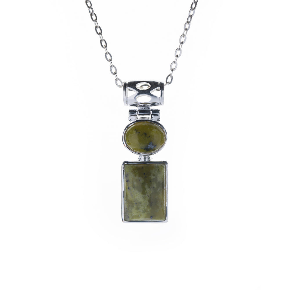 
            
                Load image into Gallery viewer, Connemara Marble Pendant With Square &amp;amp; Oval Stones
            
        