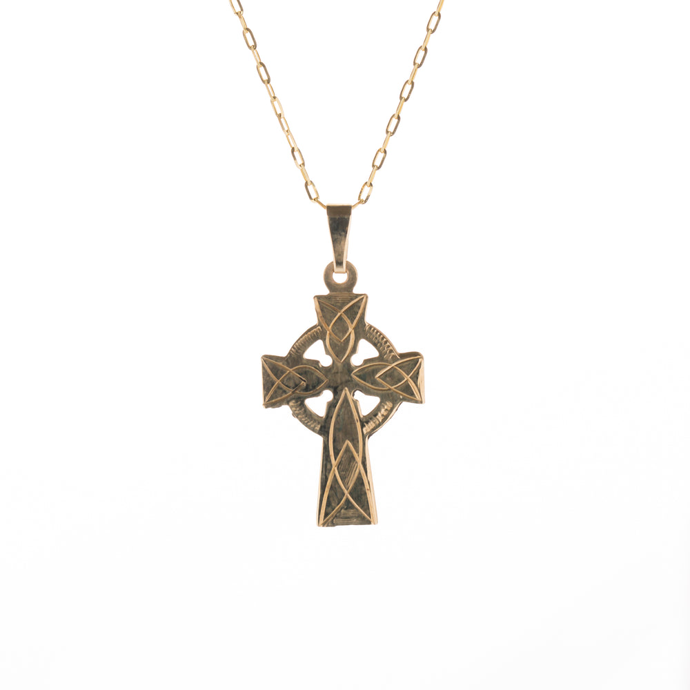 Gold celtic cross necklace