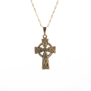 
            
                Load image into Gallery viewer, Gold celtic cross necklace
            
        
