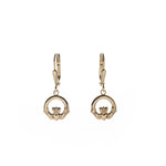 Gold Claddagh earrings