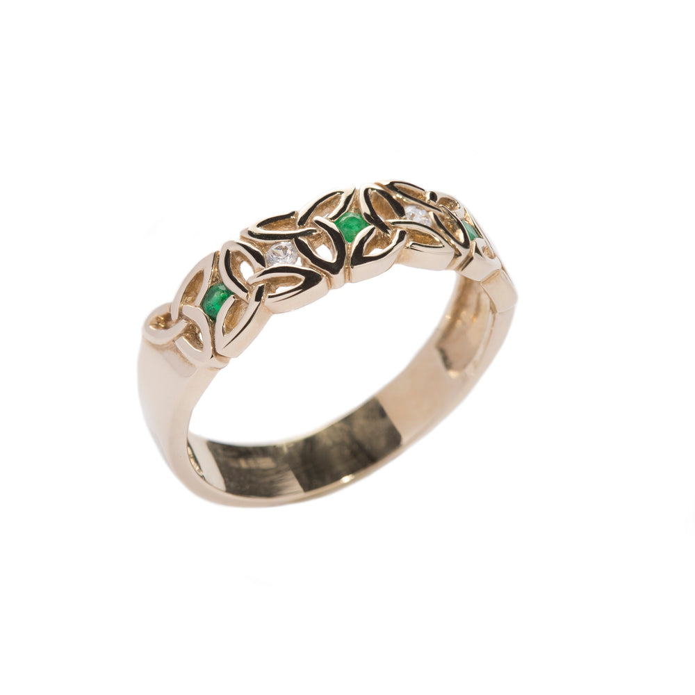 CELTIC KNOT RING emeralds