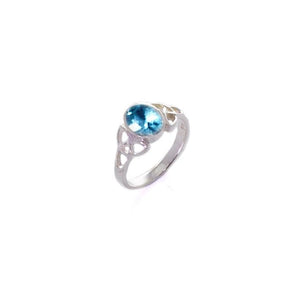 Celtic Birthstone Ring Aqua Marine March
