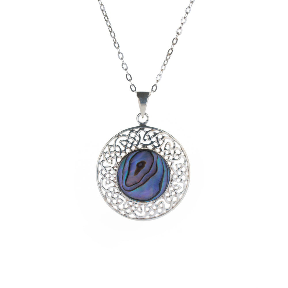 celtic knot pendant with shell
