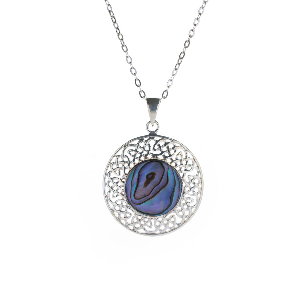 
            
                Load image into Gallery viewer, celtic knot pendant with shell
            
        