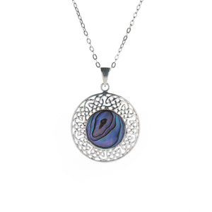 celtic knot pendant with shell