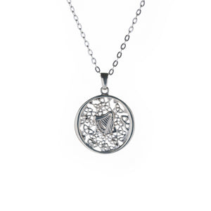 Sterling Silver Harp & Trinities Pendant