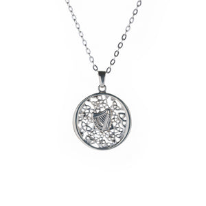 
            
                Load image into Gallery viewer, Sterling Silver Harp &amp;amp; Trinities Pendant
            
        