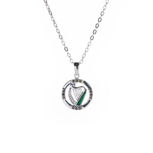 Sterling Silver Harp in Circle