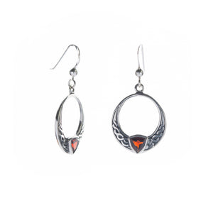 Celtic knot garnet earrings