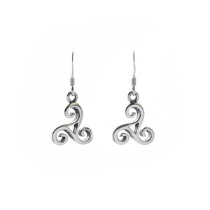 Celtic Triskel Silver Earrings