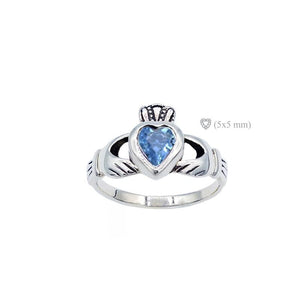 birthstone claddagh march aquamarine