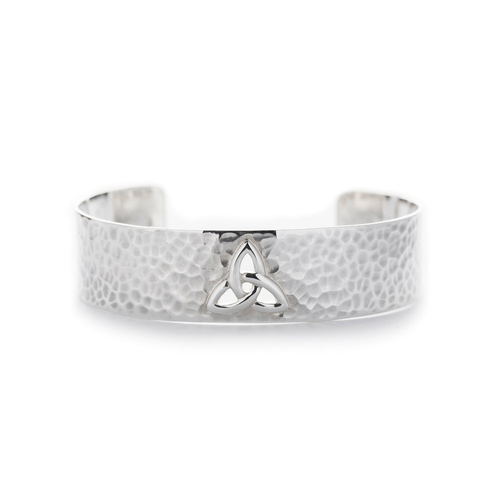 Sterling Silver Celtic Bangle with Trinity