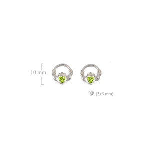 
            
                Load image into Gallery viewer, claddagh earrings peridot
            
        