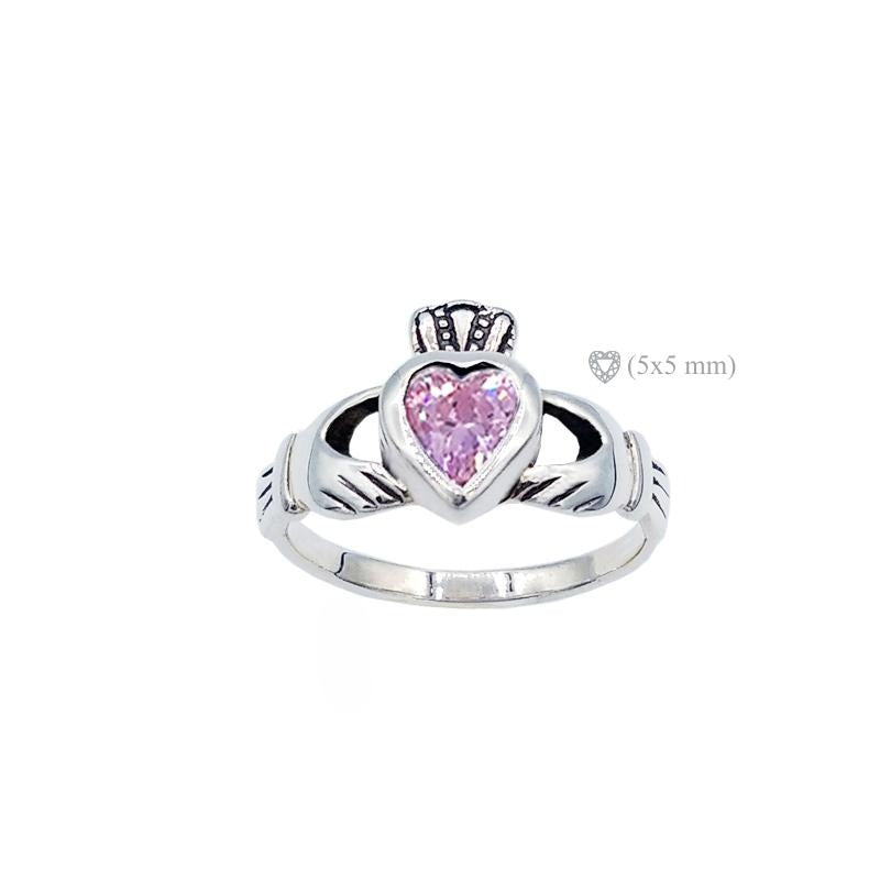 
            
                Load image into Gallery viewer, birthstone claddagh  ring
            
        