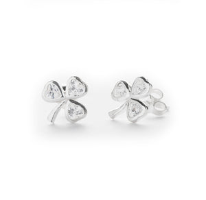 Clover Stud Earrings With CZ