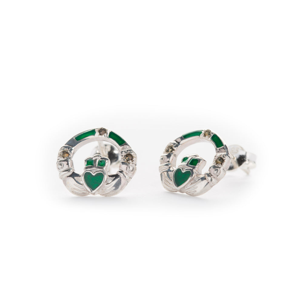 Emerald on sale claddagh earrings